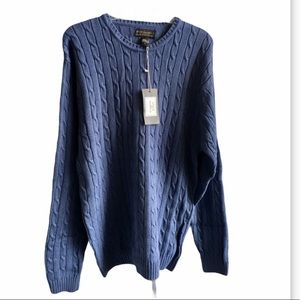 Steve & Barry's Blue Cable Knit Crewneck Sweater